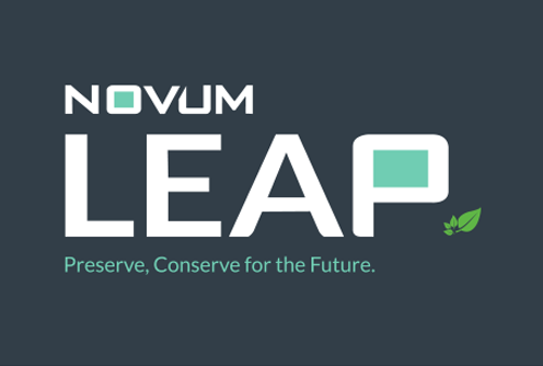 Novum Leap logo (Dark Background)